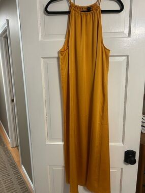 Ann Taylor Factory | Dresses | Ann Taylor L Navy Floral Halter Neck Maxi  Dress Semi Sheer W Lining Belt | Poshmark